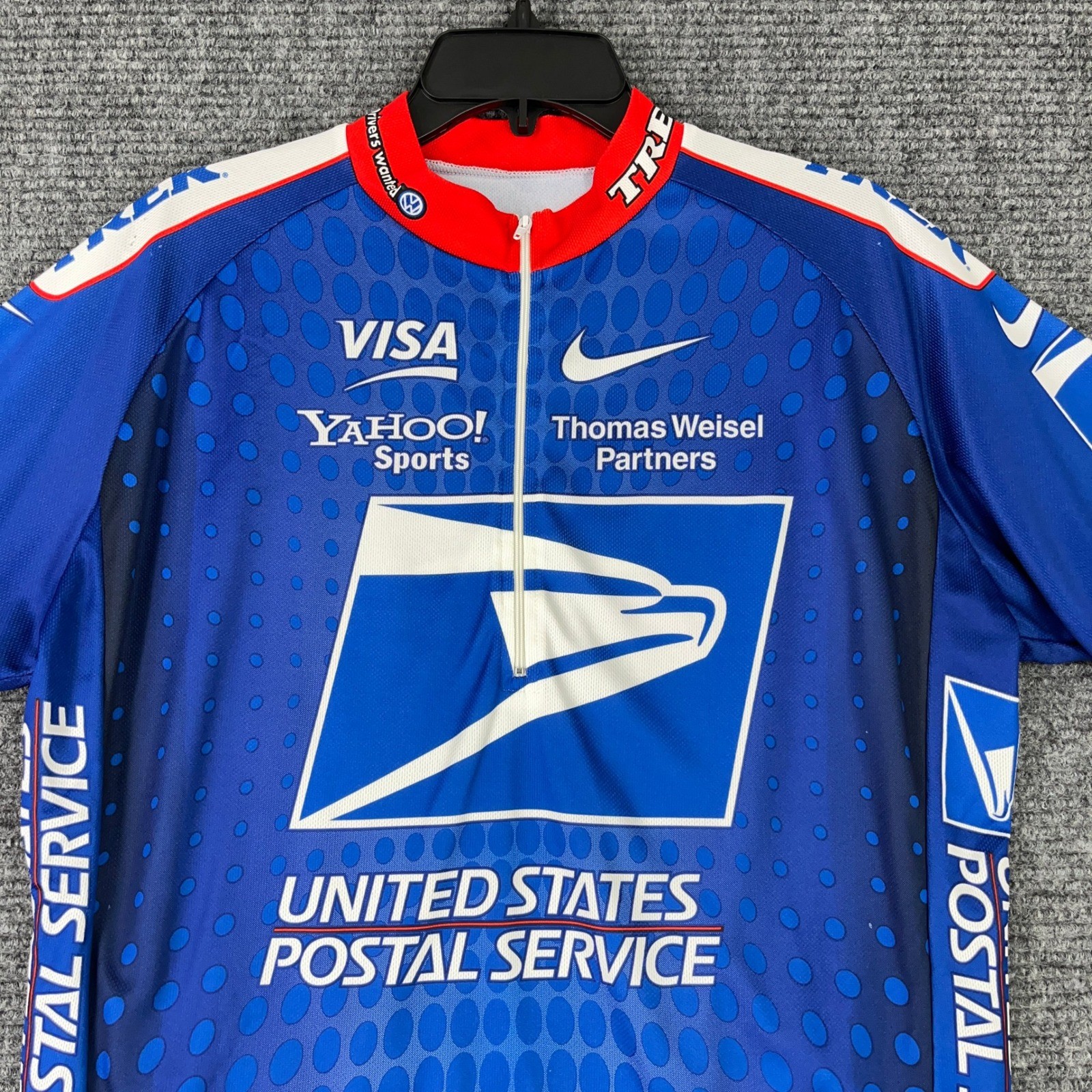 Nike USPS cycling team jersey mens XL blue Italy made pro tour racing graphic
