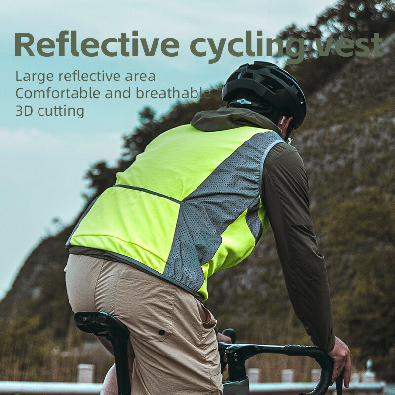 ROCKBROS Night Running Cycling Reflective Vest Mesh Outdoor Sports Safety Jacket
