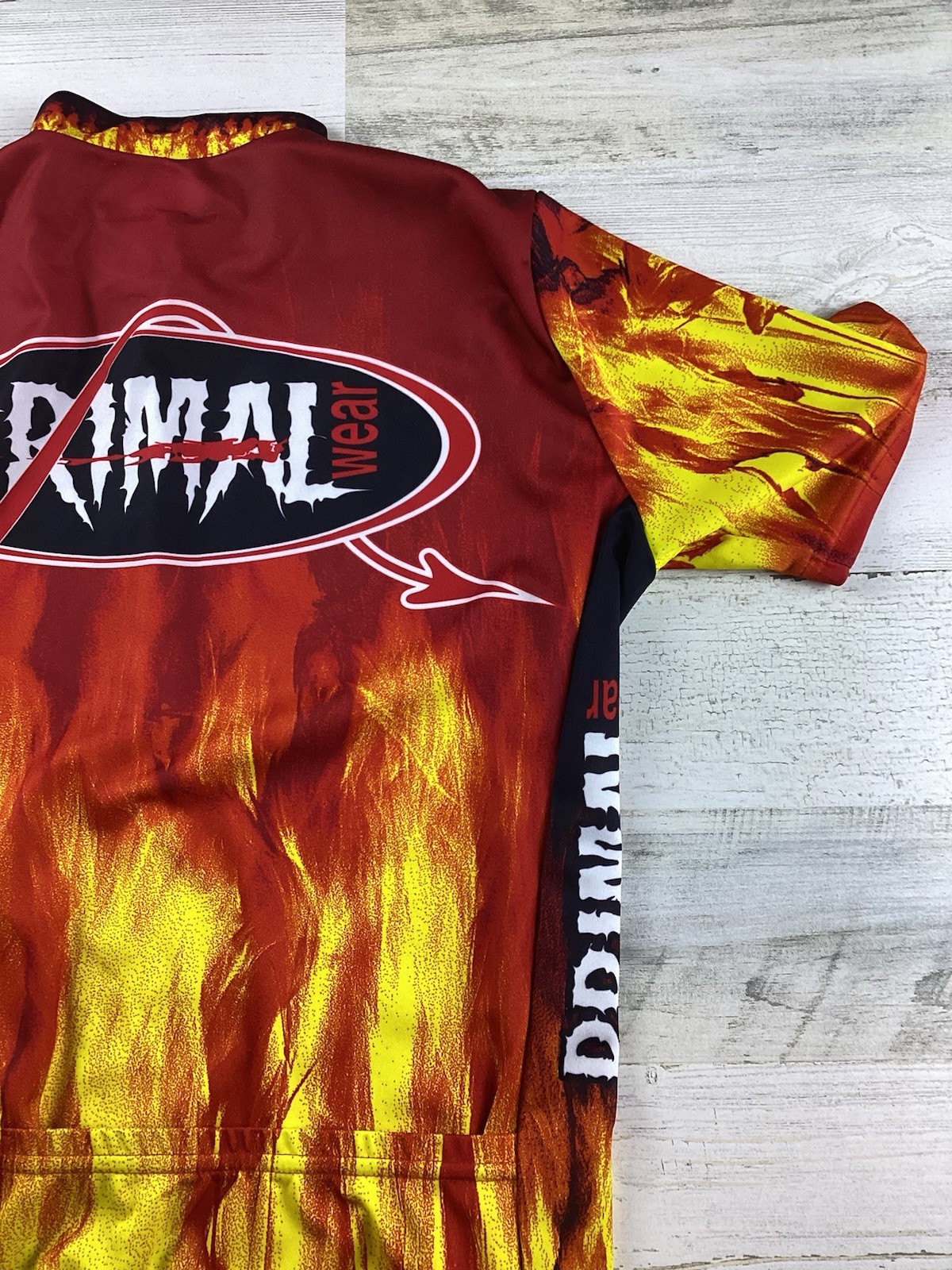 Primal Wear 2 Hot 4 U Men’s Sz S Cycling Dirt Bike Flames Jersey Waist Pockets