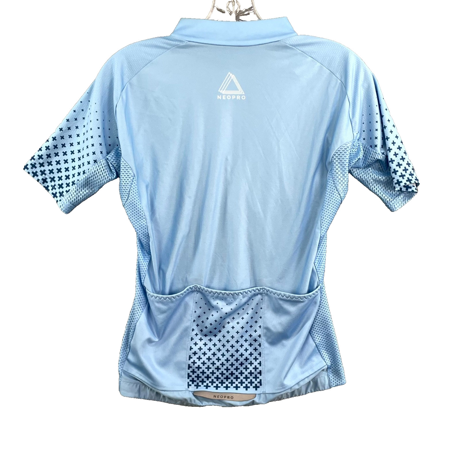 NeoPro Cycling Jersey Mens Small Blue Geometric Full Zip Sportswear Performance