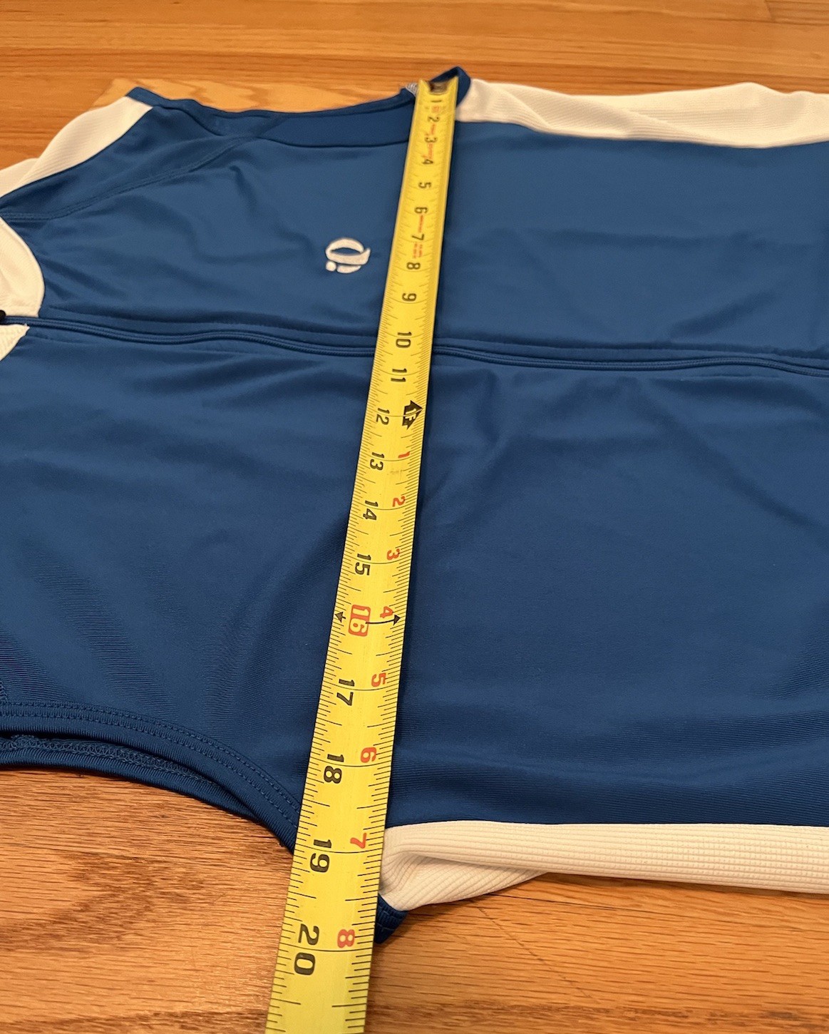 Pearl Izumi Cycling Zip Jersey Mens L Blue White Sleeveless Hip & Back Pockets