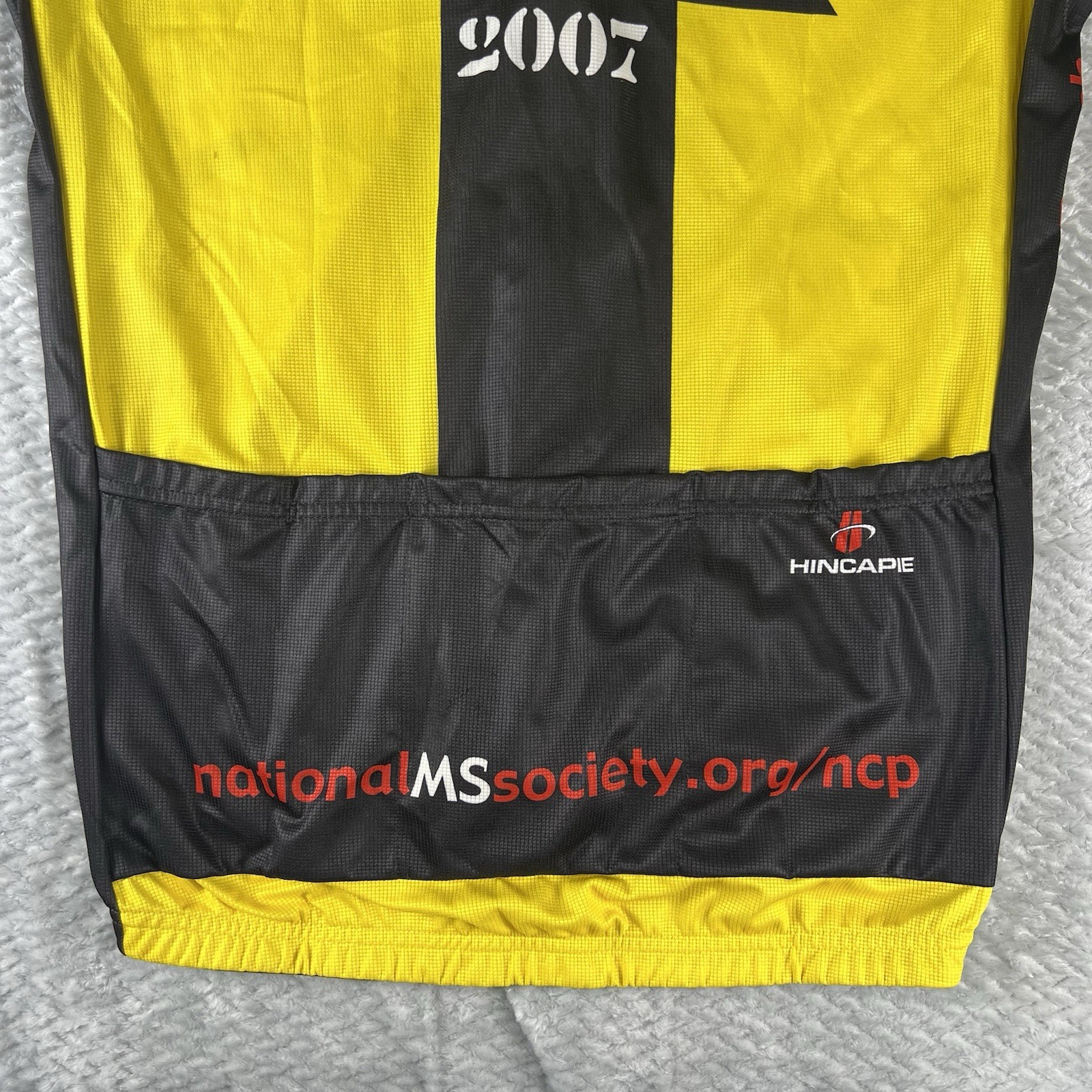 Hincapie Cycling Jersey XL 2007 MS Charity Ride Yellow Full Zip NWT Monkeys