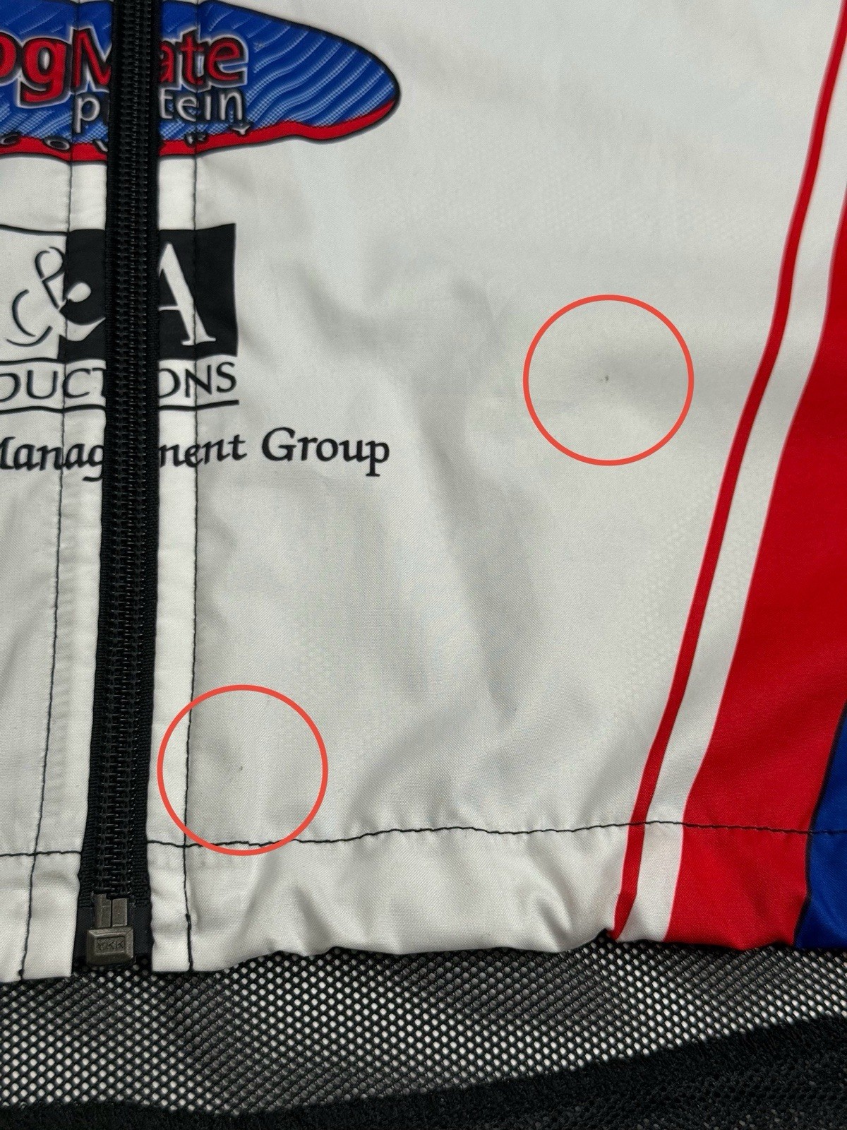 Sugoi Cycling Sleeveless Full Zip Jersey Vest Mesh White/Red/Blue Men’s L