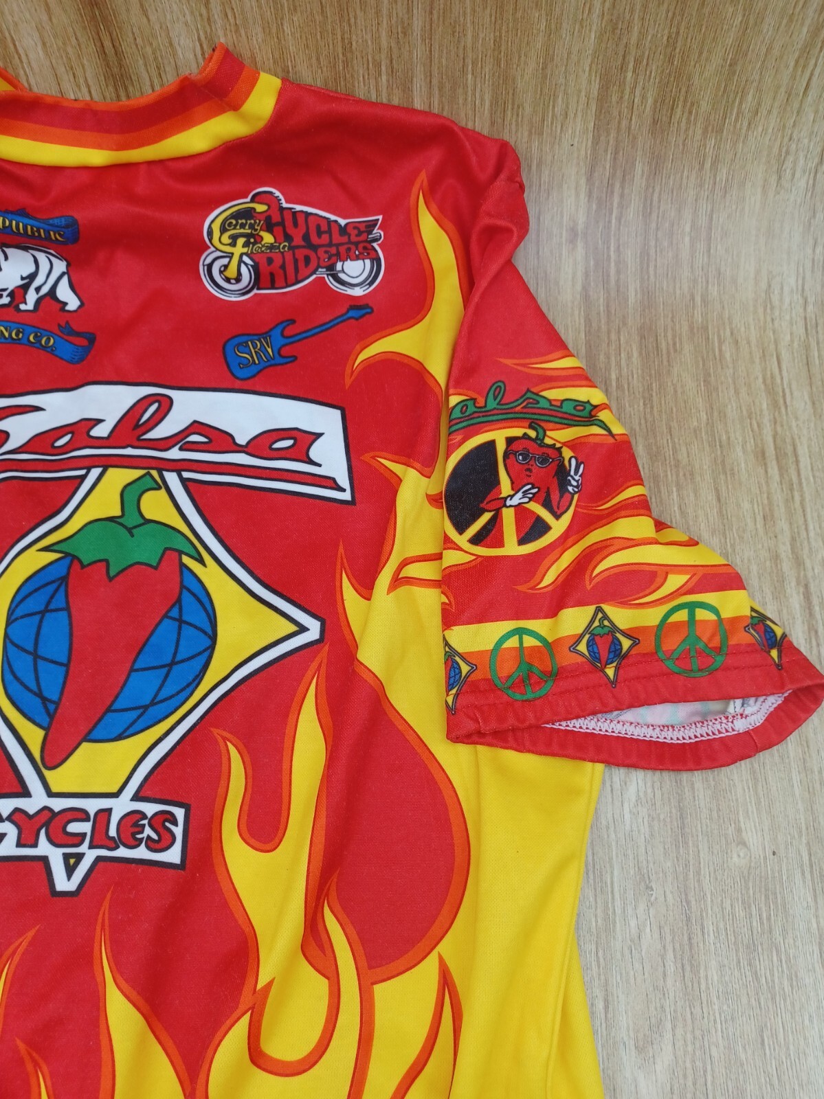 SALSA CYCLES Cycling-Aussie Full Graphic Cropped Racing Shirt XL Vintage
