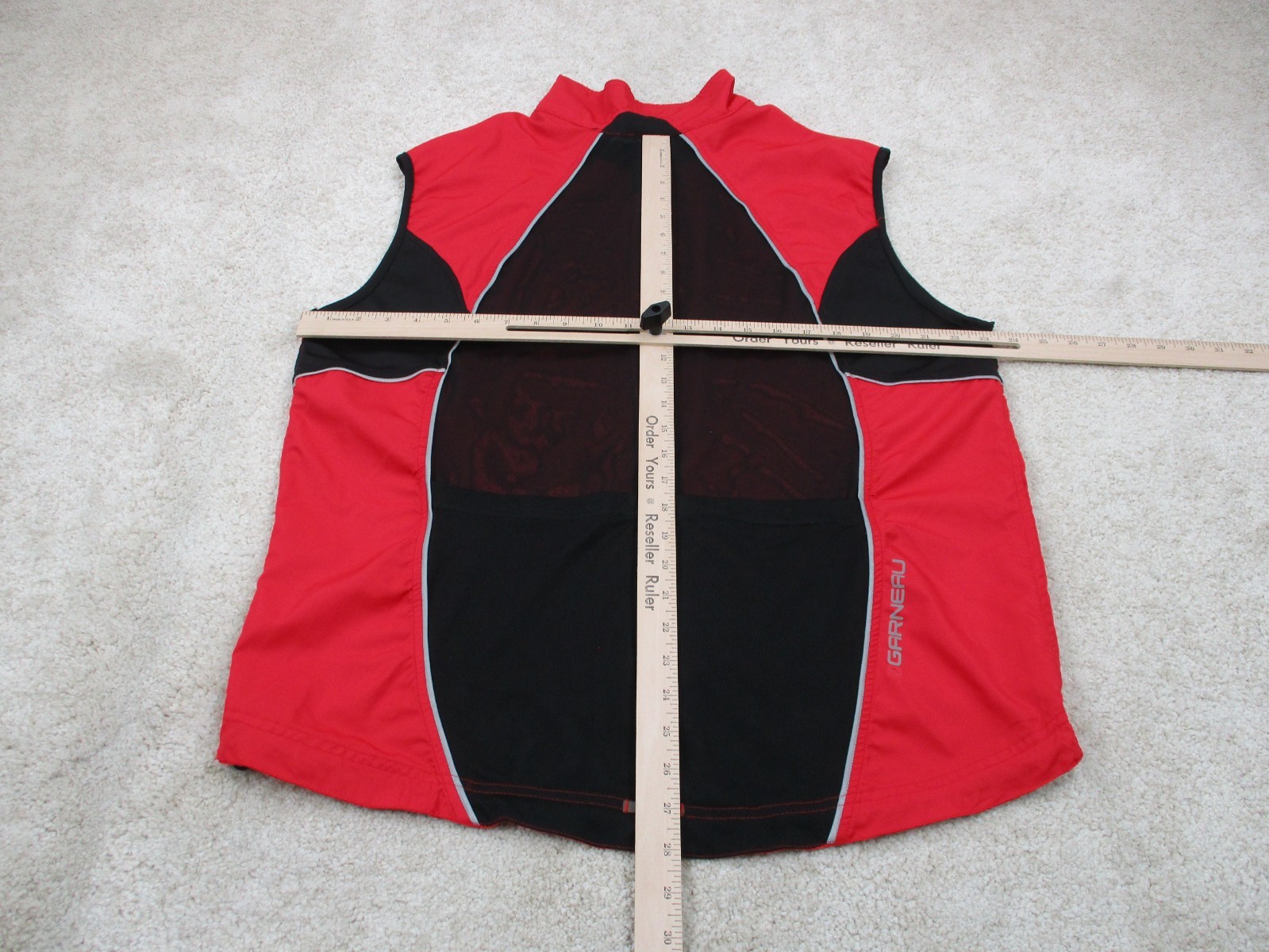 Louis Garneau Cycling Jersey Mens 2XL XXL Red Sleeveless Lightweight Full Zip
