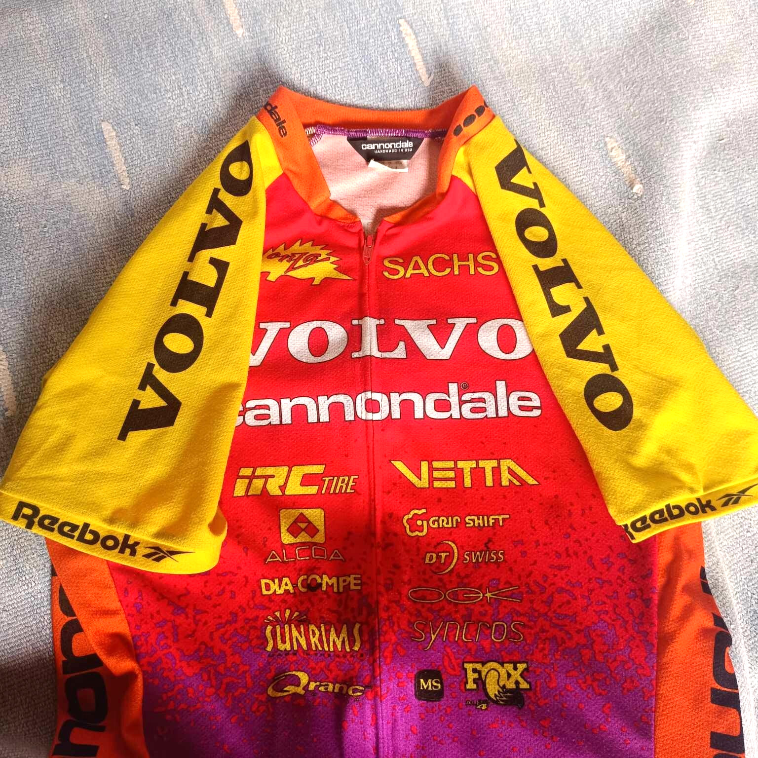 Cannondale Volvo Shirt Jersey Mens Cycling Large Vintage Made in Usa Size L
