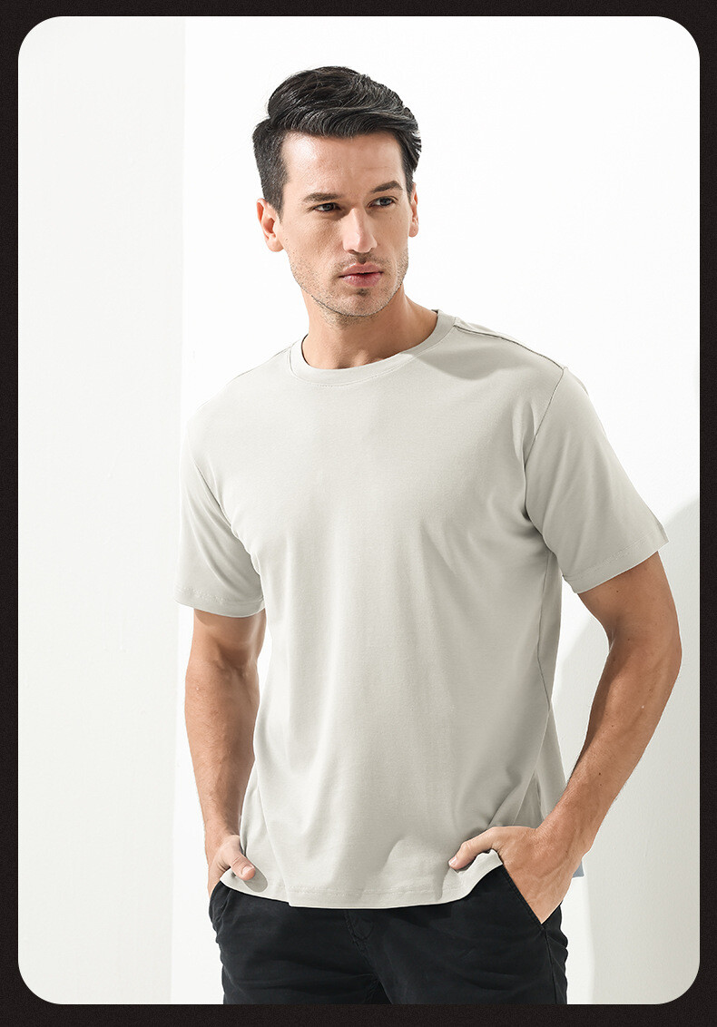 Men’s Casual Round Neck Base Shirt New Short Sleeve Antibacterial Summer T-Shirt