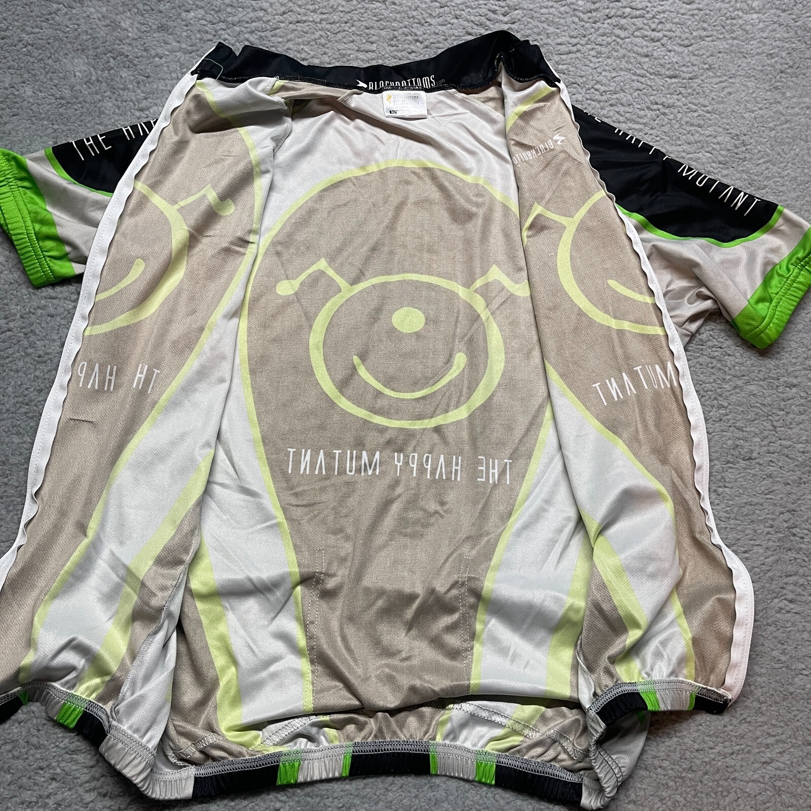 BlackBottoms.com Cycling Shirt The Happy Mutant Mens XL Biking Racing