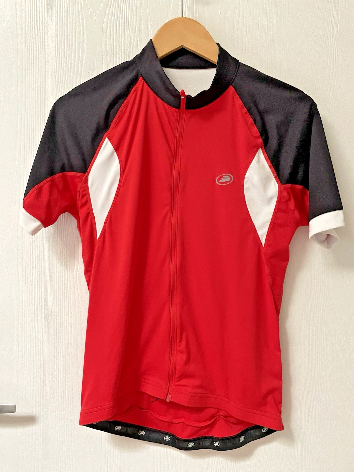 Performance Cycling Biking Jersey Womens Red/Black/White w/Pockets Full-Zip Med
