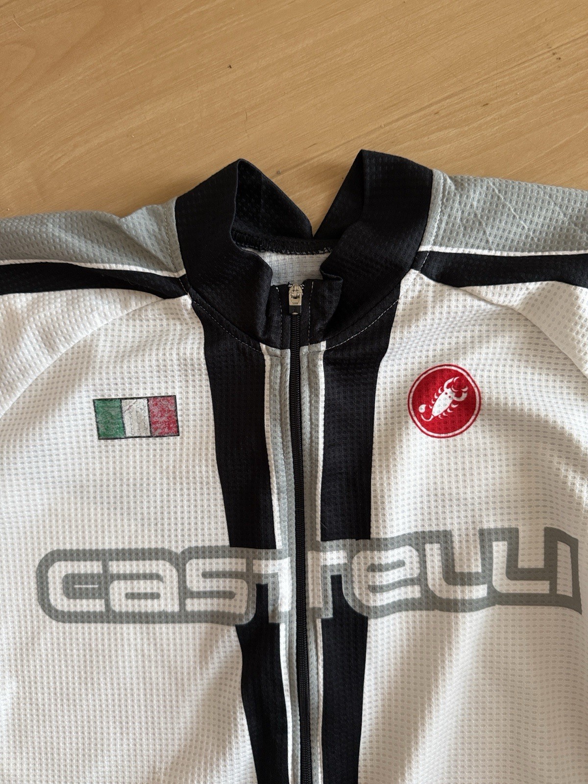 CASTELLI MEN’S CYCLING BIKING JERSEY BLACK WHITE LIGHTWEIGHT BREATHABLE LARGE
