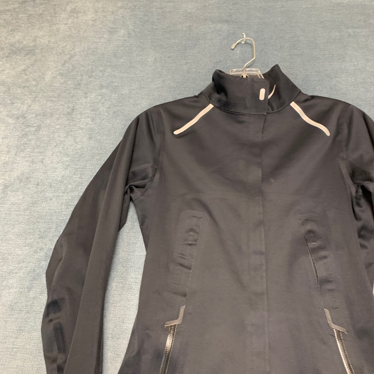 Nike Storm Fit Cycle Jersey Womens XS Black Full Zip Logo Mesh Lined Air Vented
