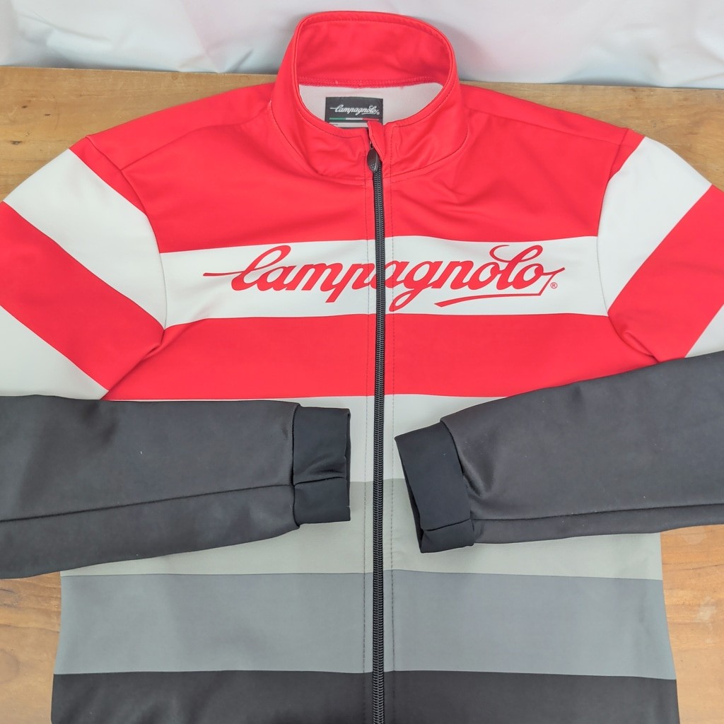 Campagnolo Italian Made Long Sleeve Vertical Stripe Cycling Jersey Medium