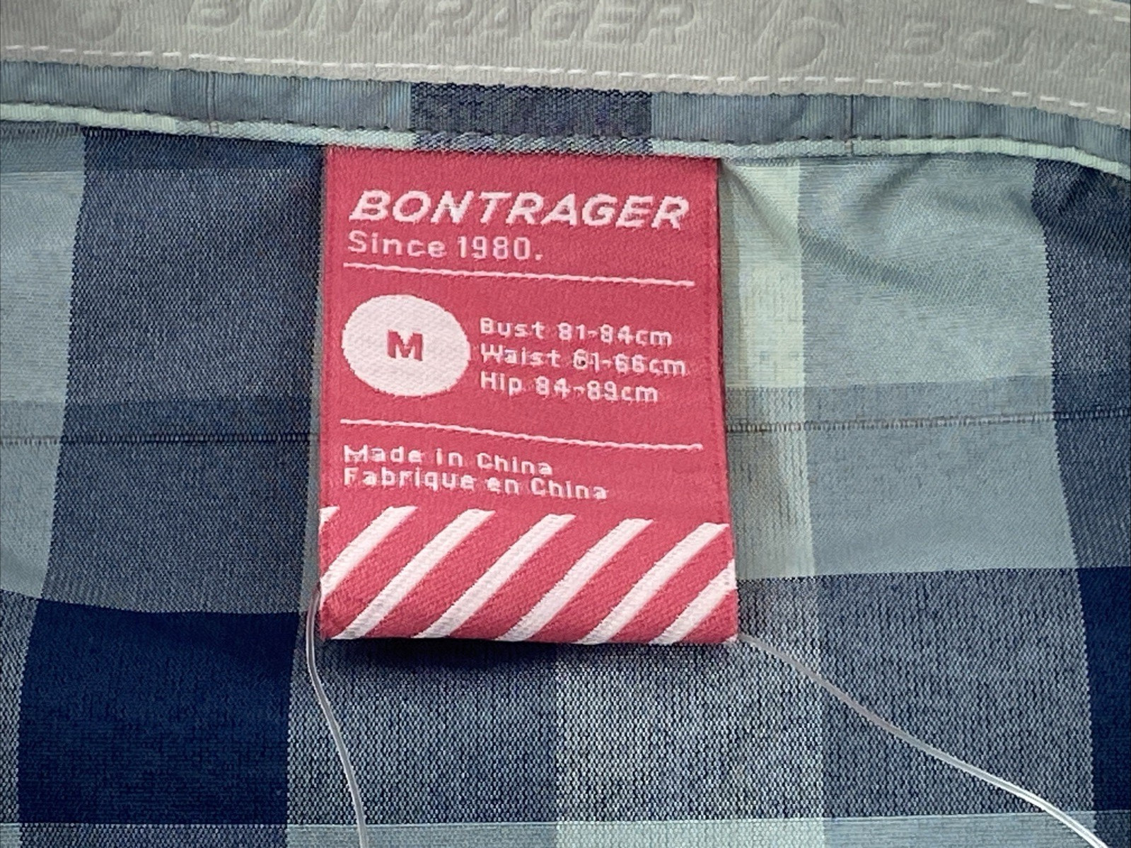 Bontrager Women’s M Casual Cycling Short Sleeve Button Up Shirt Blue Plaid