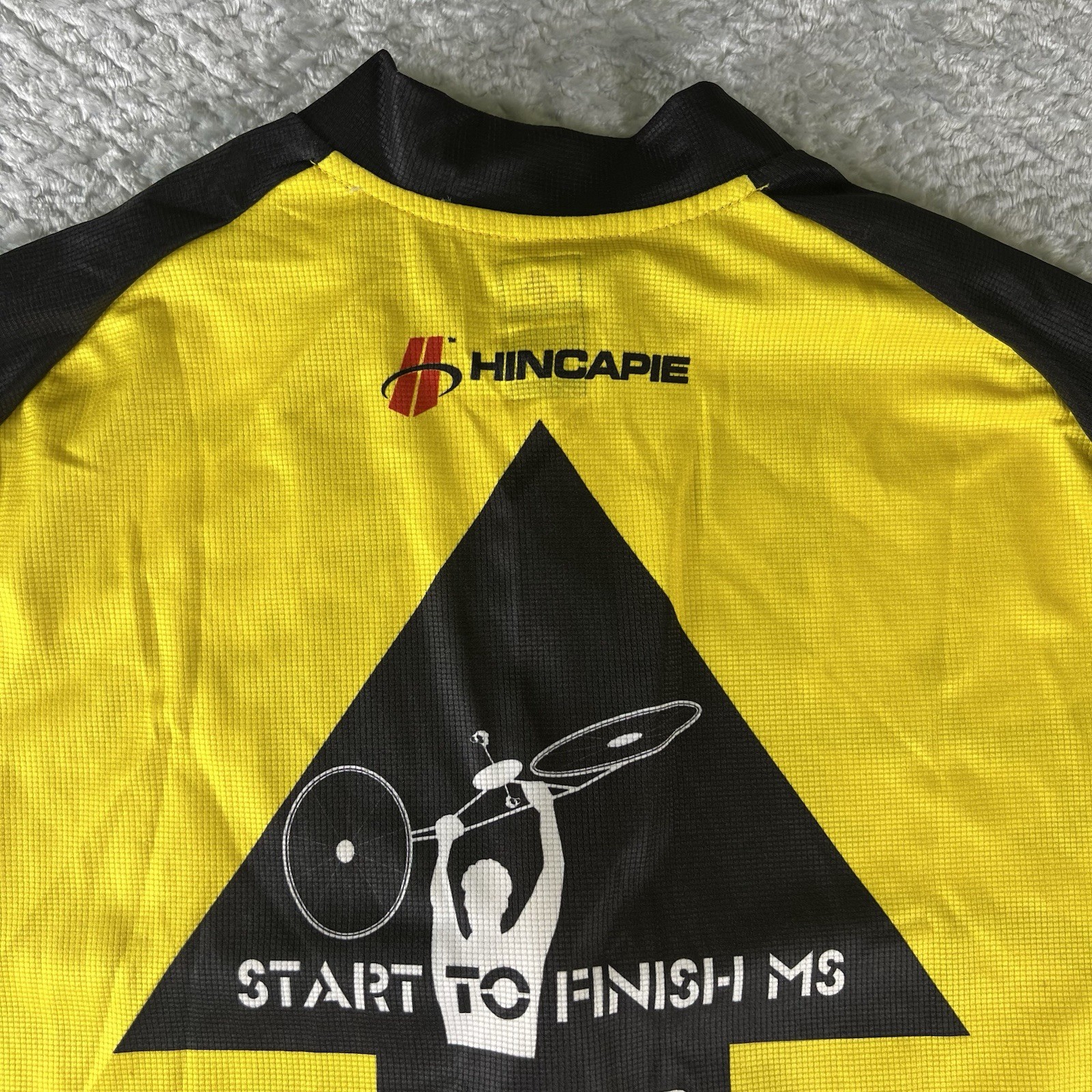 Hincapie Cycling Jersey XL 2007 MS Charity Ride Yellow Full Zip NWT Monkeys