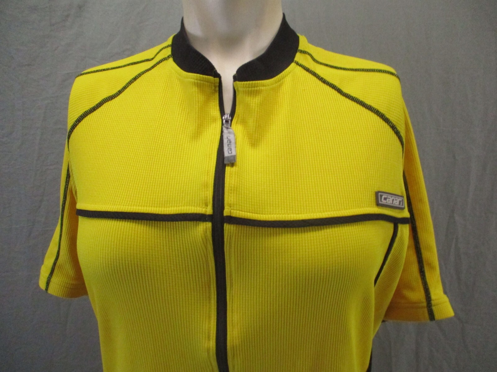 CANARI Size L Men Full Zip Pocket Elastic Waist Short Sleeve Cycling Jersey 543