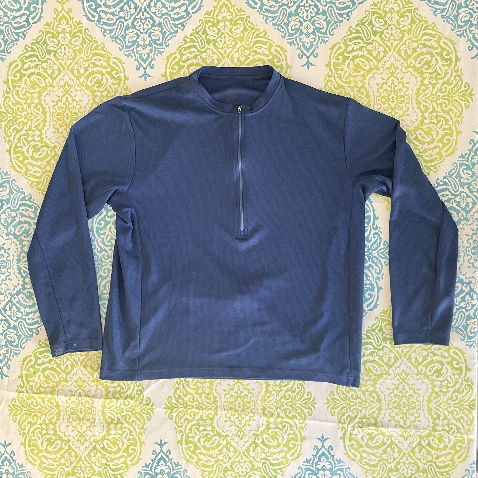 REI Junction Cycling Jersey Men’s S Blue 1/4 Zip Bike Top Long Sleeve