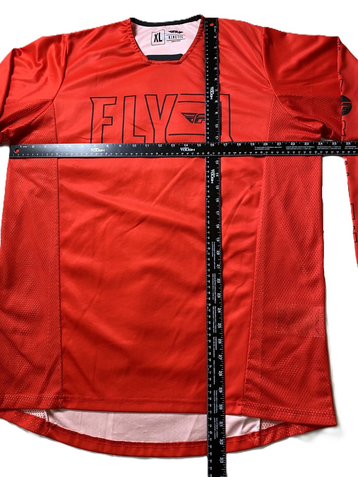 Fly Racing Kinetic – Men’s XL Red Logo Long Sleeve BMX ATV Biking Jersey Shirt