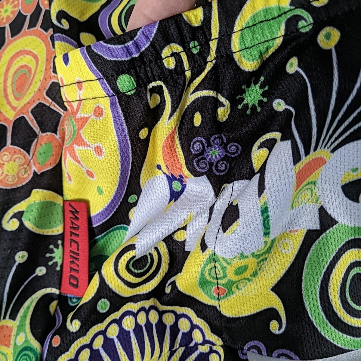 Malciklo Biking Cycling Shorts Jersey Set 2 piece Y2K Flower Power Hippie Groovy