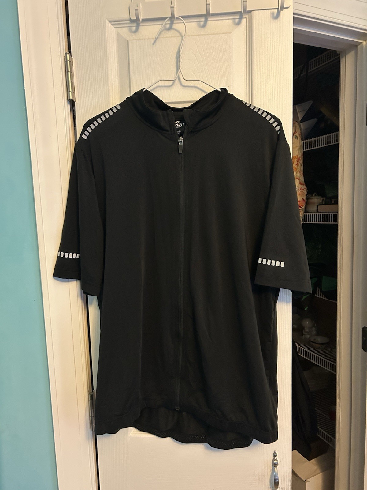 Euc Crivit Men’s Black Bicycle Jersey Size Xl 46 48 Full Zip Bike Cycling