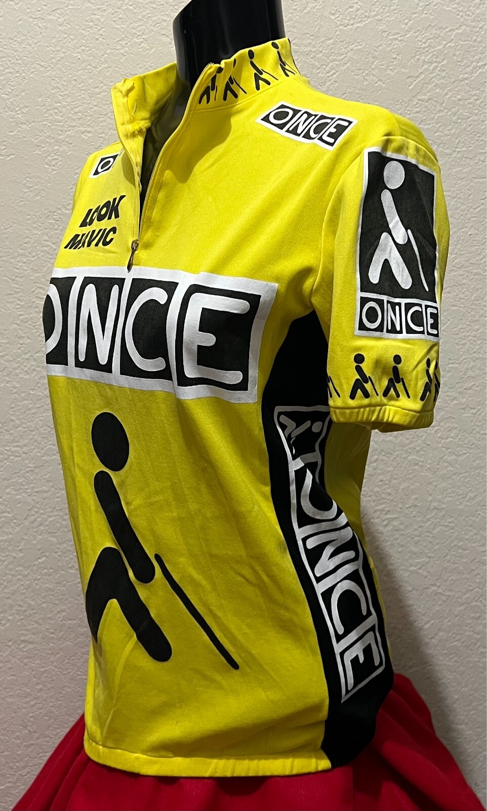 ONCE Yellow, Unisex, CHEST 36″ 1/4 Zipper, Elastic Lower Hem, Cycling Jersey