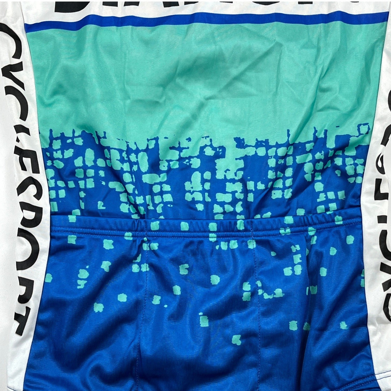 Vintage Bianchi Cycling Jersey NWT Baleno USA Men’s Small Blue Pixel Fade 90s
