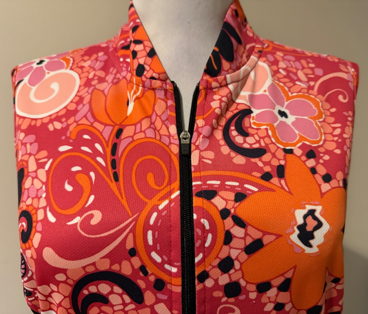 TERRY Womens Sleeveless Floral Cycling Shirt Top – Sz Large