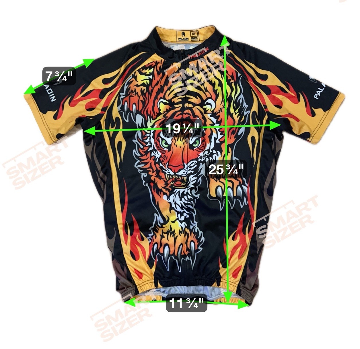 Paladin NWOT Tiger Cycling Jersey Men Short Sl Full Zip XL Double Sided Flames