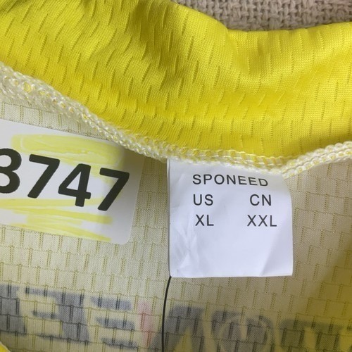 NWT Sponeed Neon Yellow Full Zip Short Sleeve Jersey Cycling Shirt Men XL China