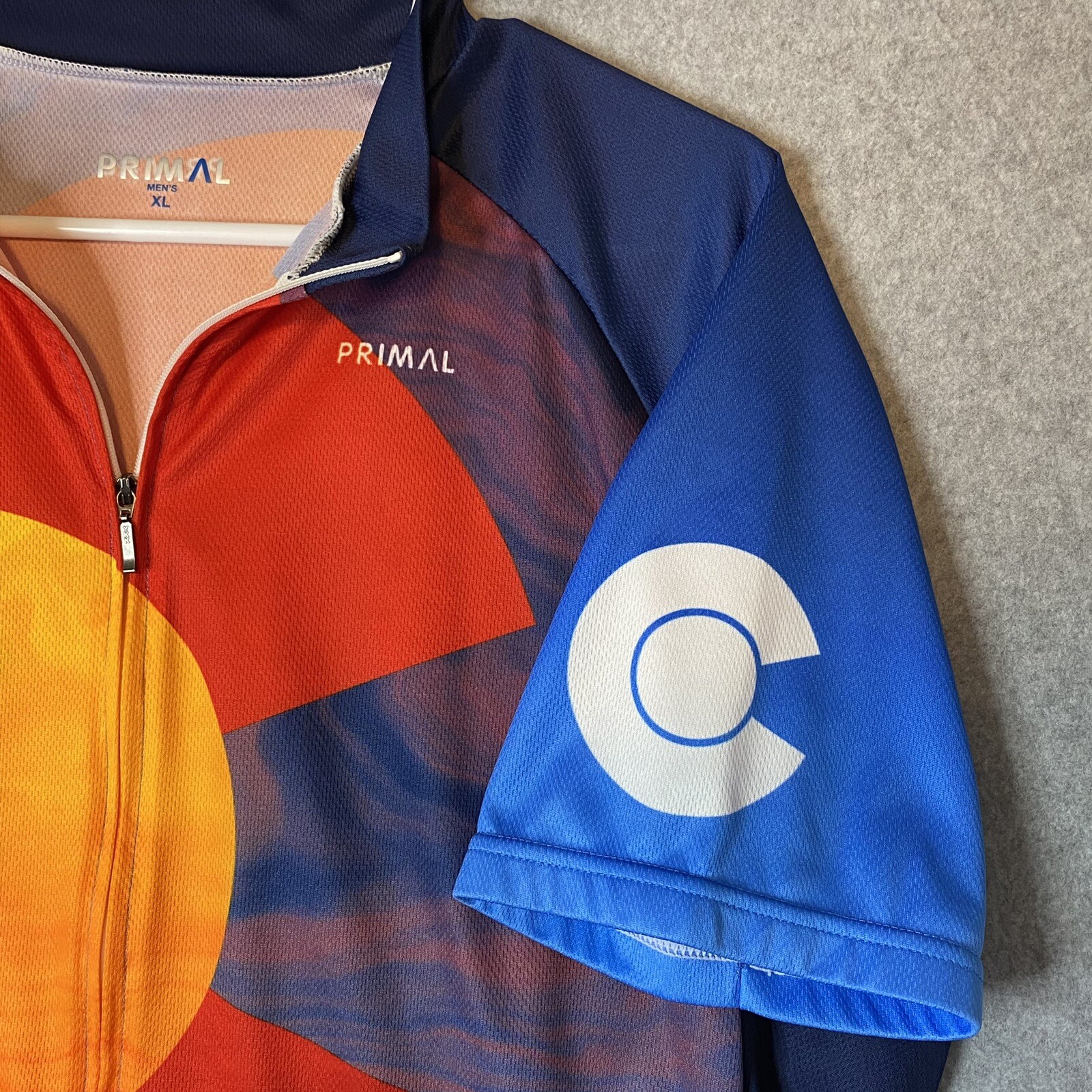 Primal Bike Jersey Multicolored Colorado Design XL Zip 3 Divided Rear Pocket