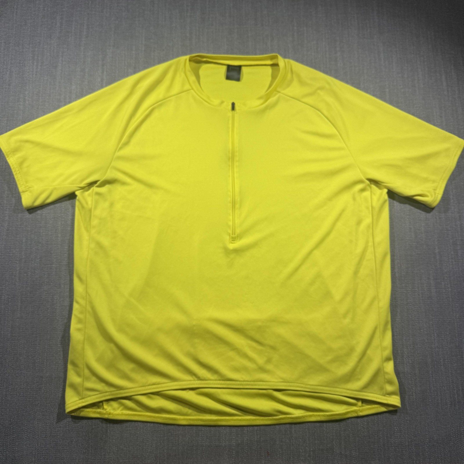 REI Cycling Jersey Shirt Mens XXL Yellow Half Zip Pockets High Visibility