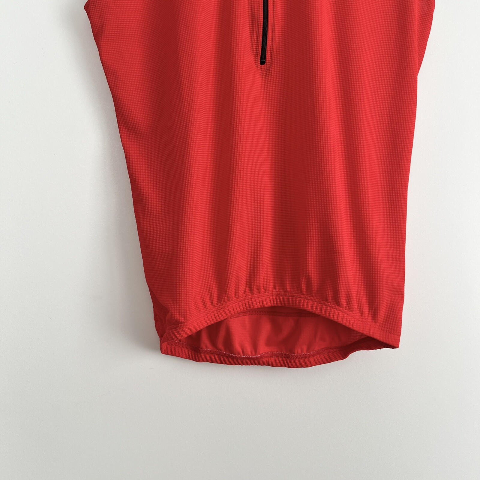 Giordana Men Cycling Vest Quarter Zip Red Large Lightweight Mesh Jersey Pockets