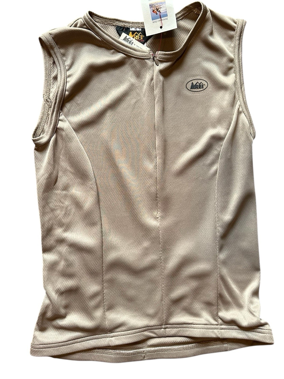 Vintage REI Sleeveless Cycling Jersey Women’s Small NOS USA Camel Green