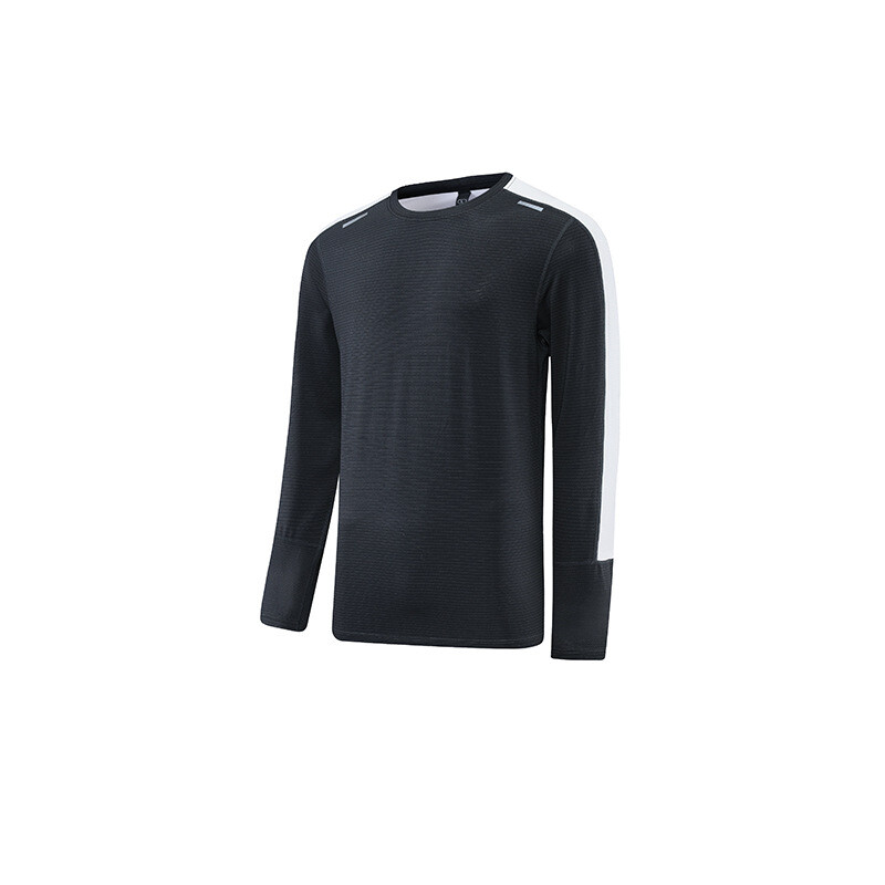 Men’s Reflective Long Sleeve T-Shirt Round Neck Cycling Sport Casual Fitness Top