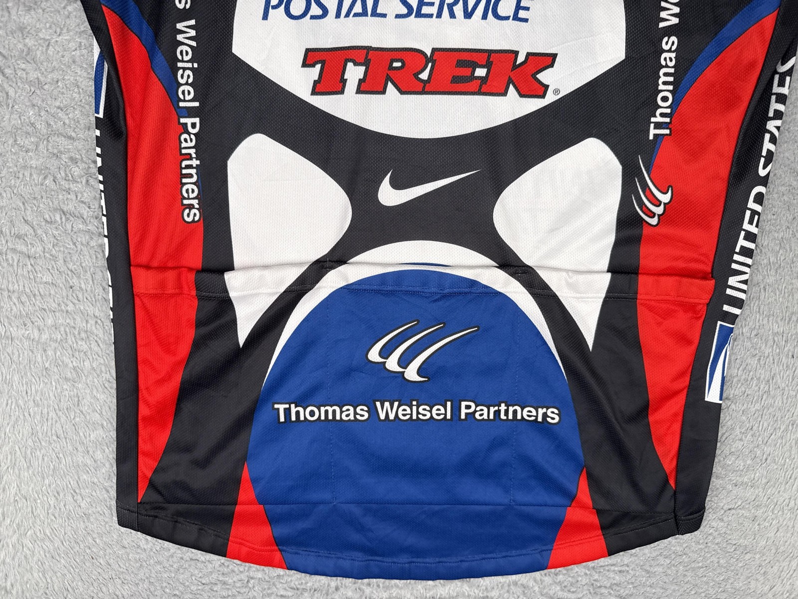 Nike Cycling Jersey Mens Extra Large USPS Trek Team 1/4 Zip Pockets Road Bike