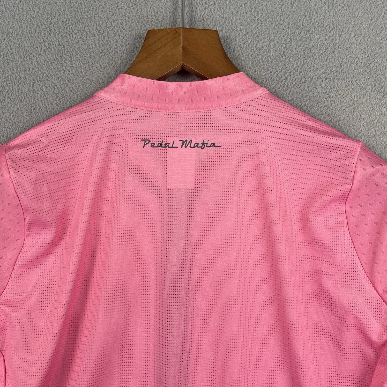 Pedal Mafia Cycling Jersey Mens Small Pink Short Sleeve Full Zip Pockets Core