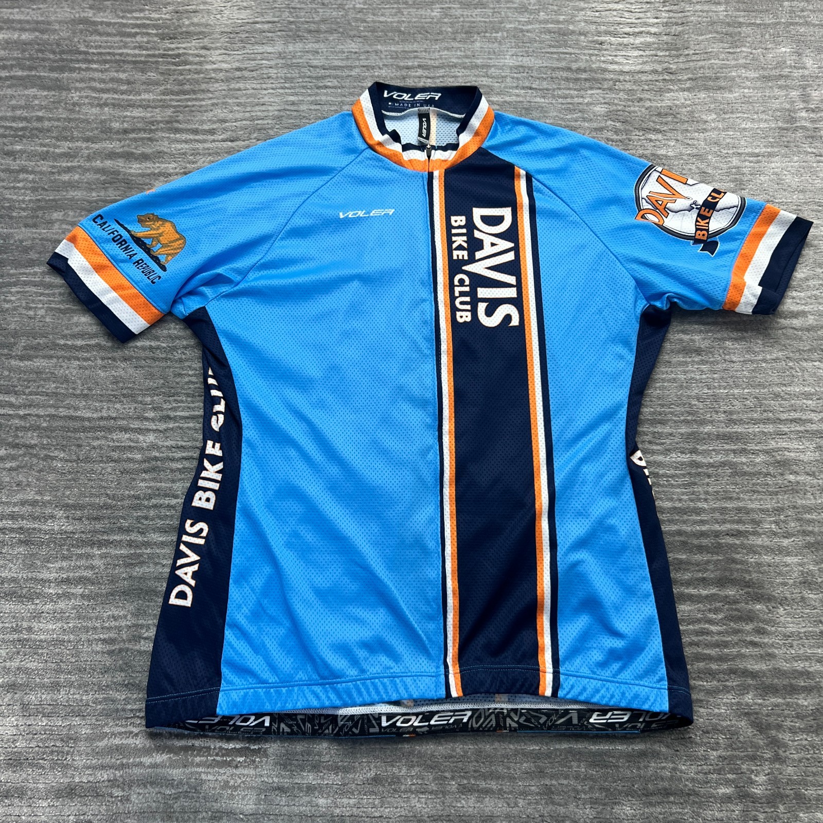 Voler Cycling Shirt Size XL Womens Davis California Bicycle Biking Club Blue