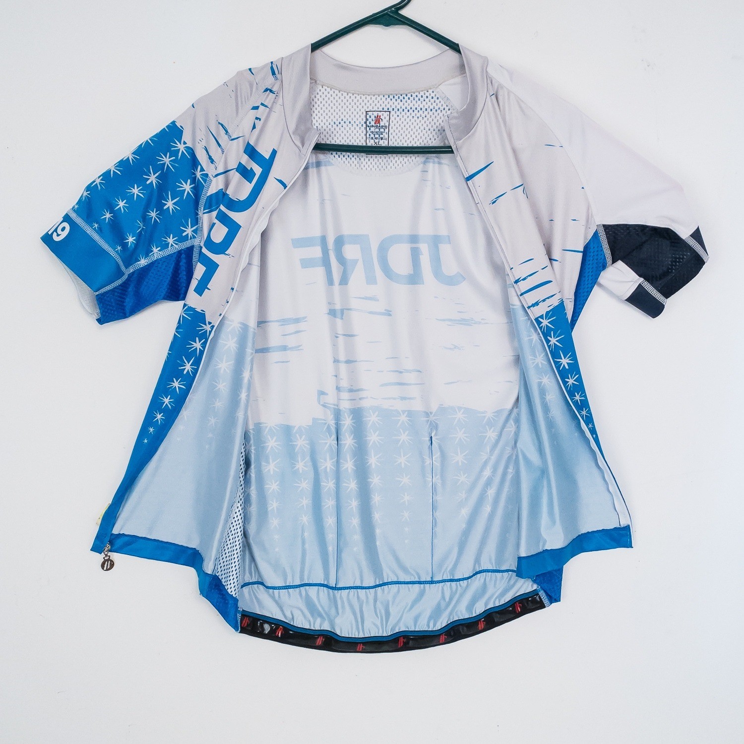 Hincapie Cycling Jersey Womens XL Blue White JDRF Norvo Nordisk Charity Full Zip