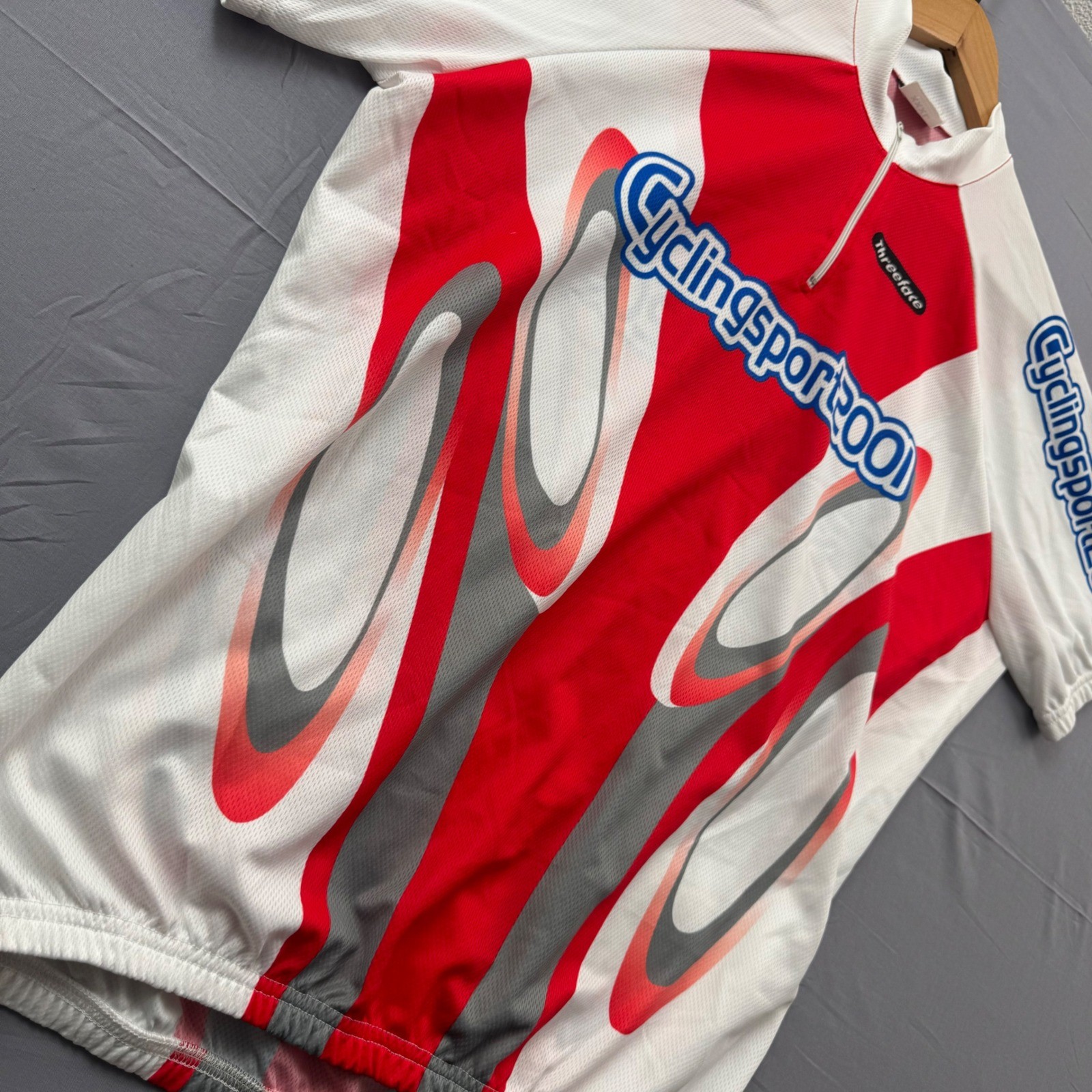 Threeface Italy Cycling Jersey Mens XXXL Red White Cyclingsport2001 Short Sleeve