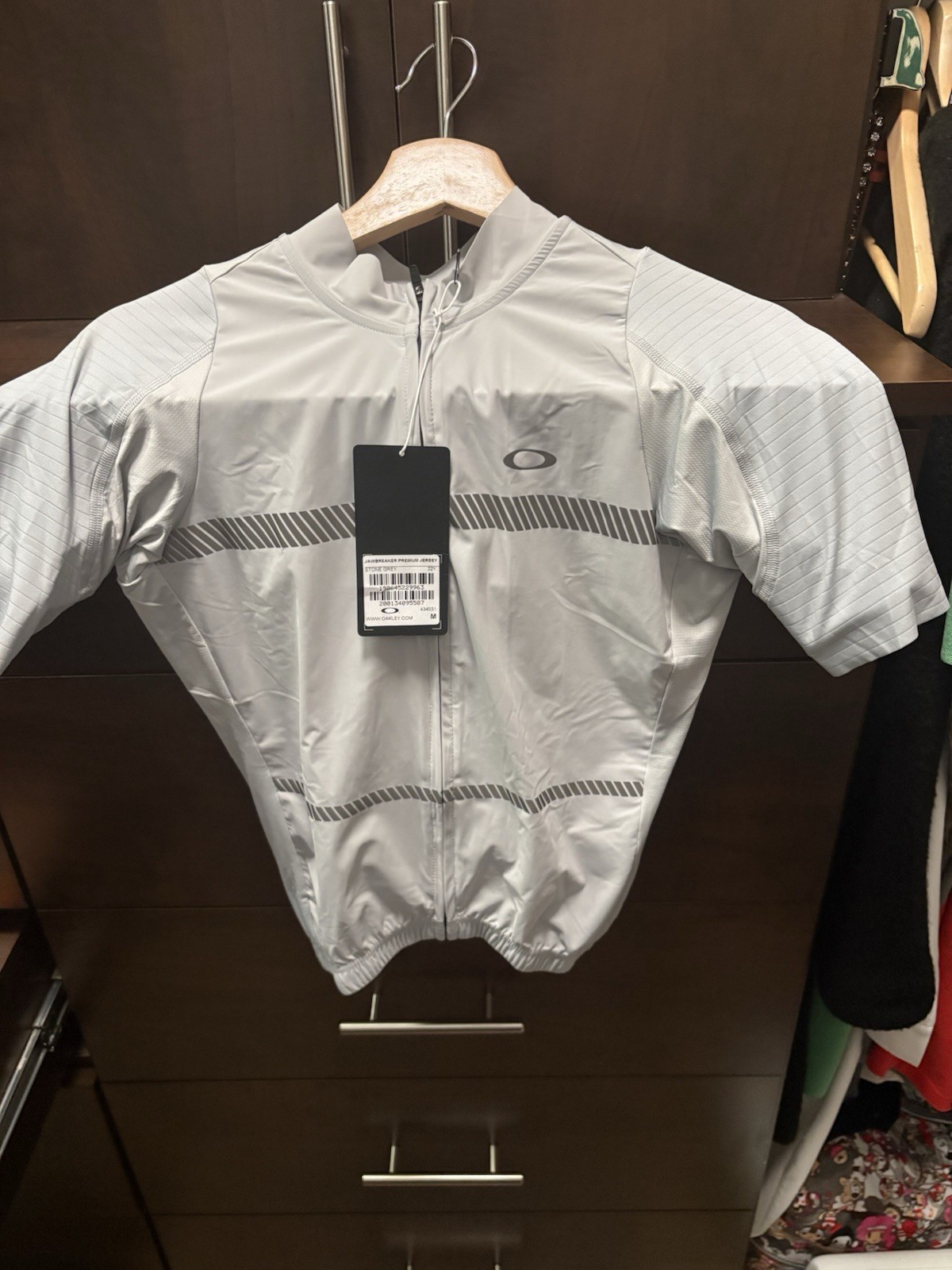 🍋 NWT – OAKLEY Jawbreaker Premium Road Cycling Jersey Stone Grey | SIZE: M 🍋
