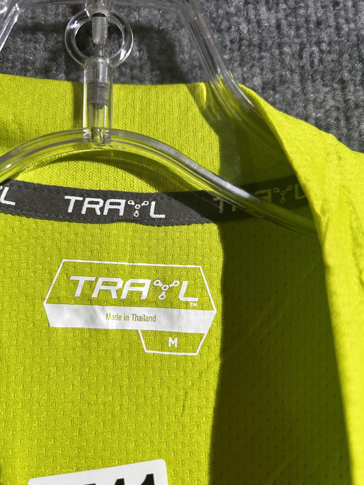 Trayl Cycling Jersey Mens Medium Yellow Gray 1/4 Zip Short Sleeve Pockets Bike