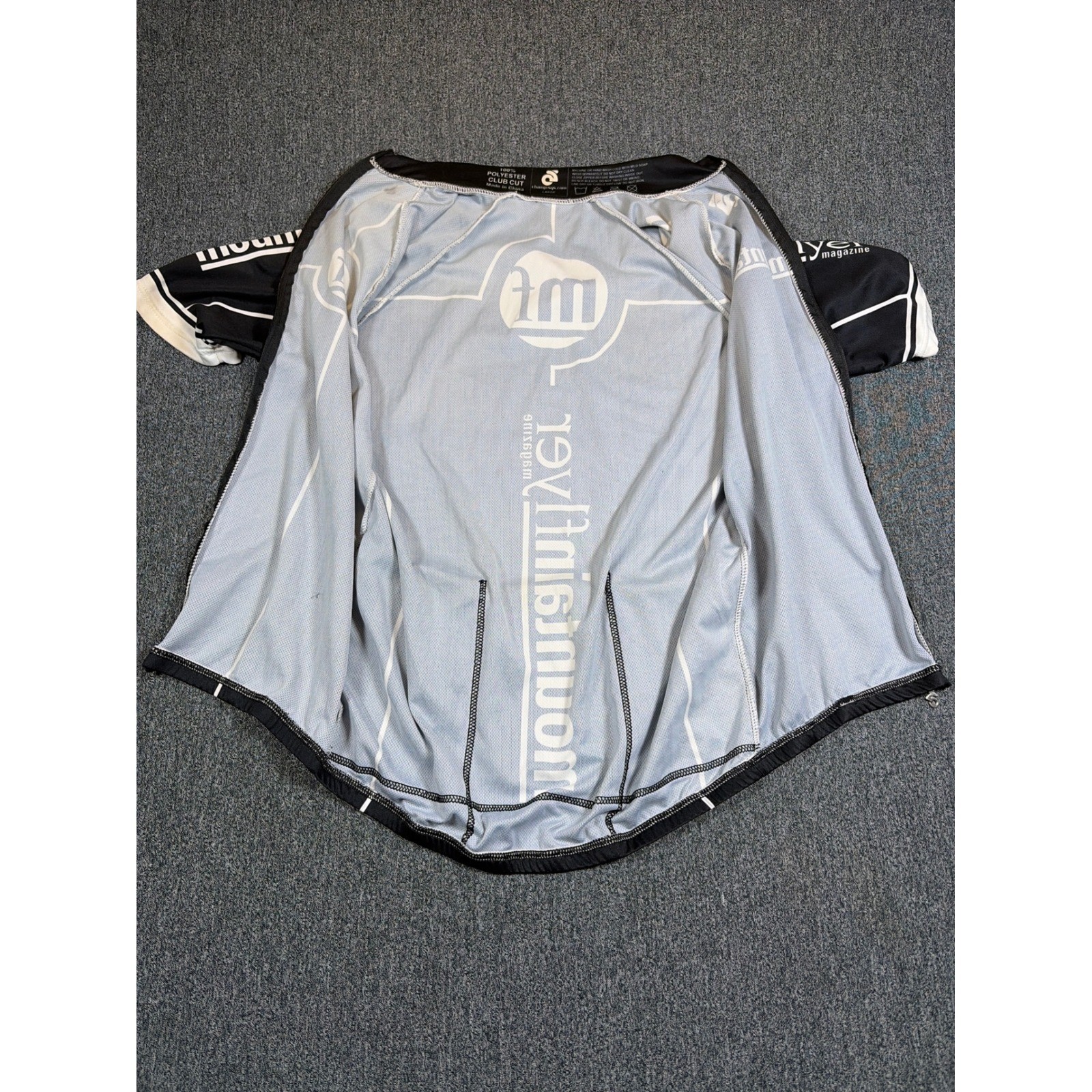 Champion System Mountain Flyer Magazine Cycling Jersey Mens Large Black White
