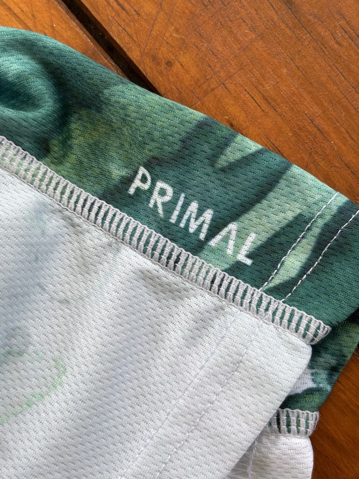 Primal Women’s Cycling Jersey, Sz M, Abstract Leaf Print, Aqua, Green, Pockets