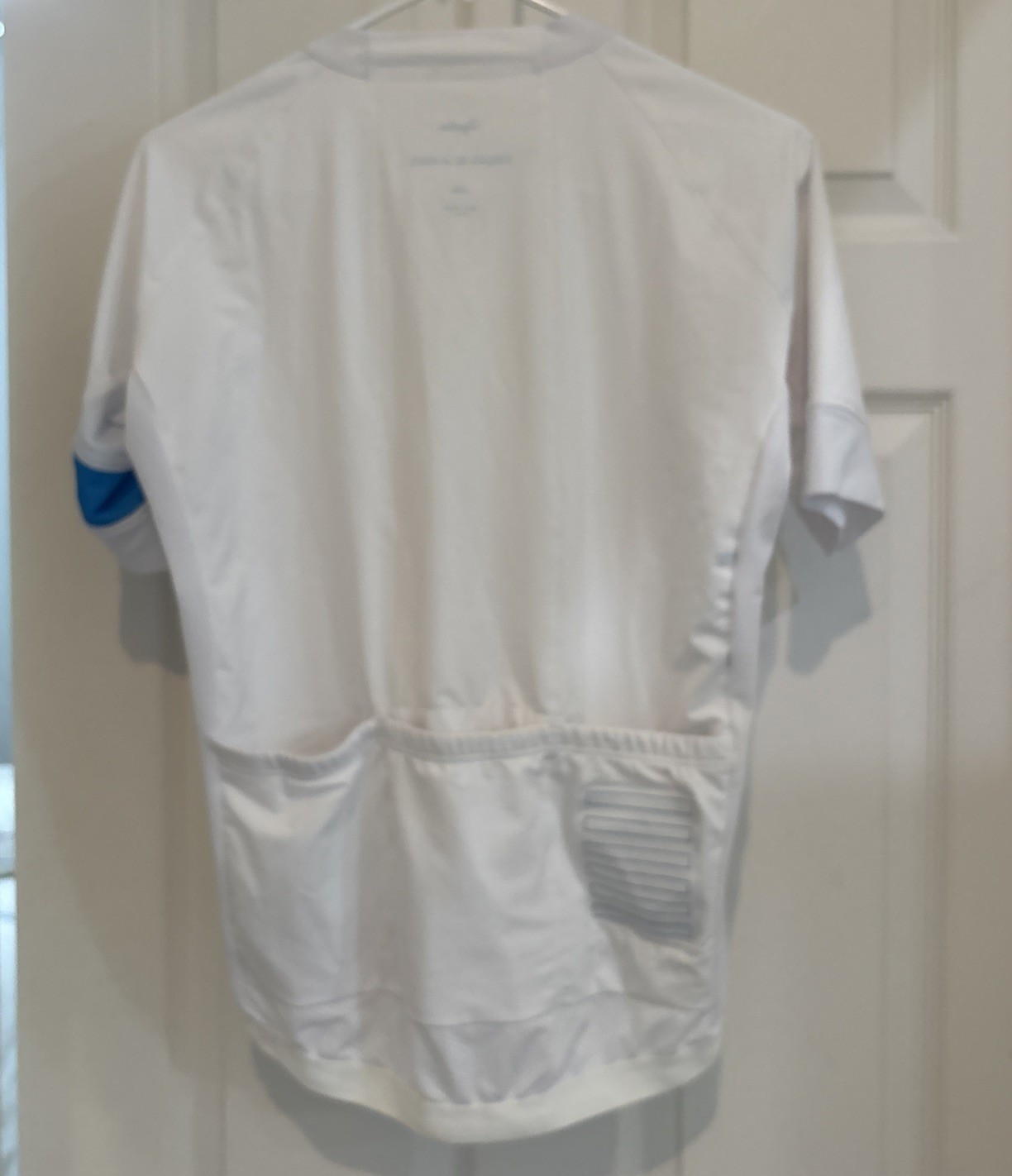 Rapha Women’s White Pro Team Short Sleeve Aero Jersey Size L Blue Detailing NWT