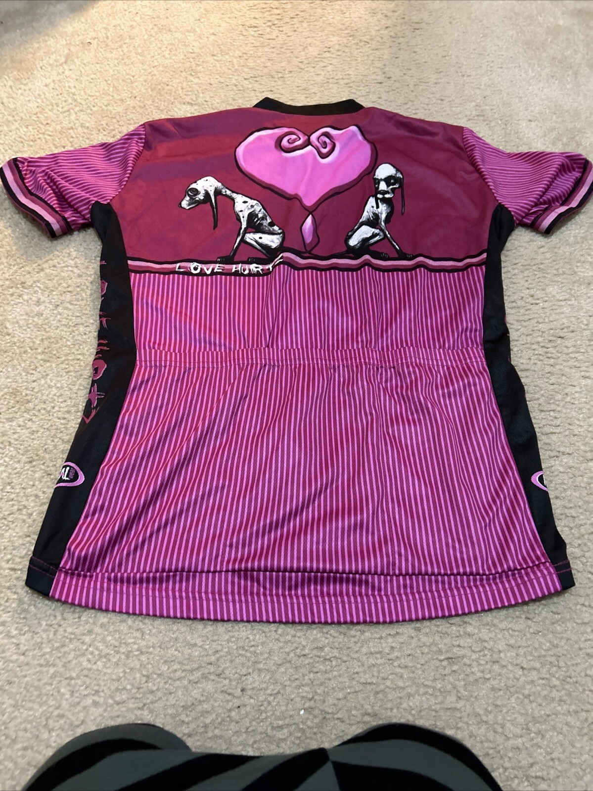 Primal Wear Womens 3/4 Zip Cycling Jersey Love Hurtz Heart Greyhound Dog Size XL