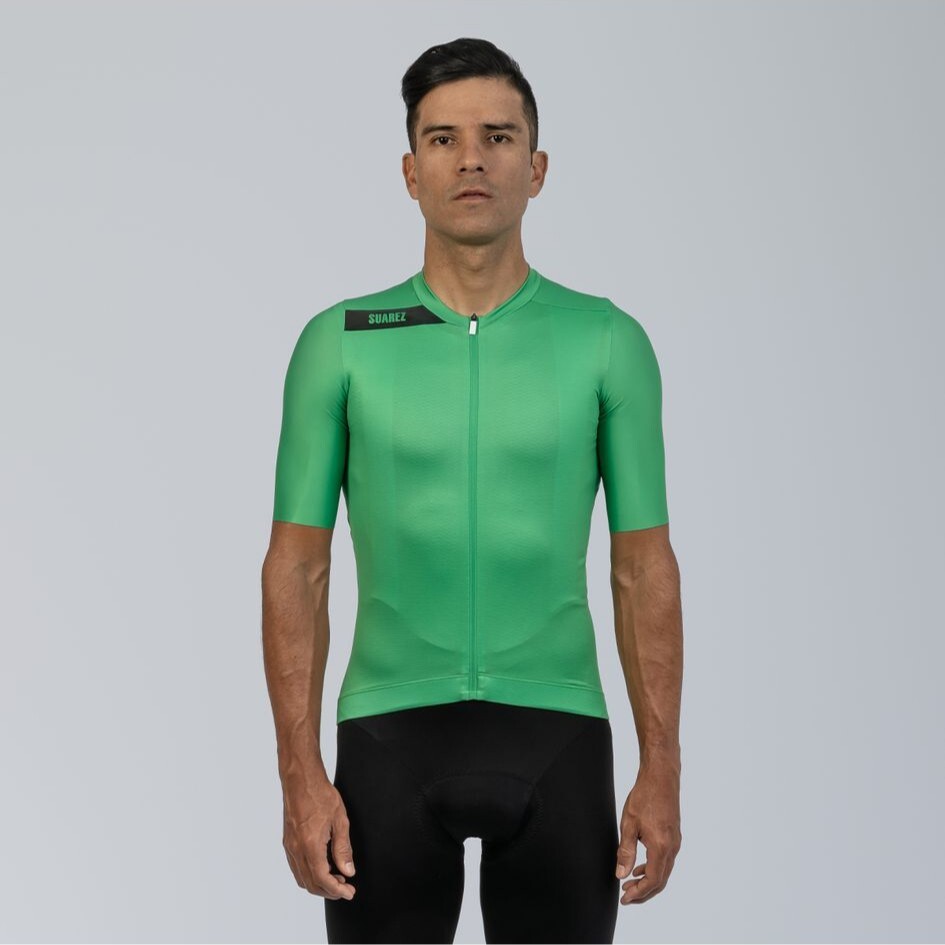 2025 Men’s Avant Solid Classic Green Short Sleeve Cycling Jersey by Suarez