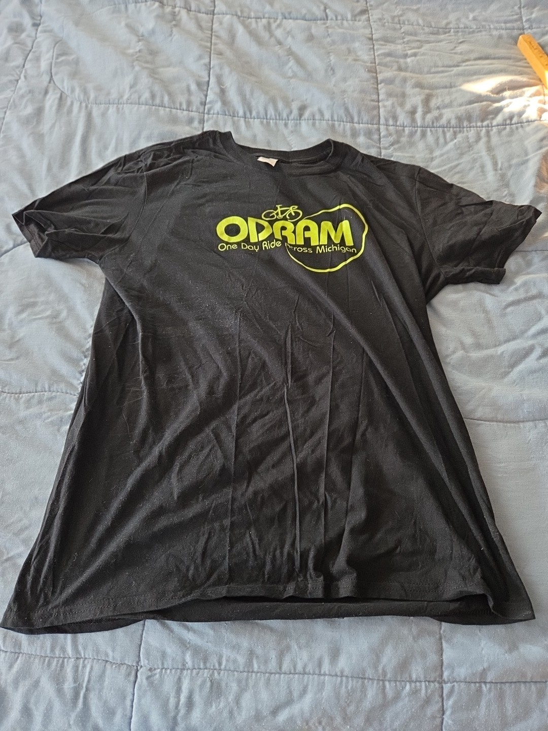 ODRAM One Day Ride Across Michigan 2 T Shirts Large black and orange