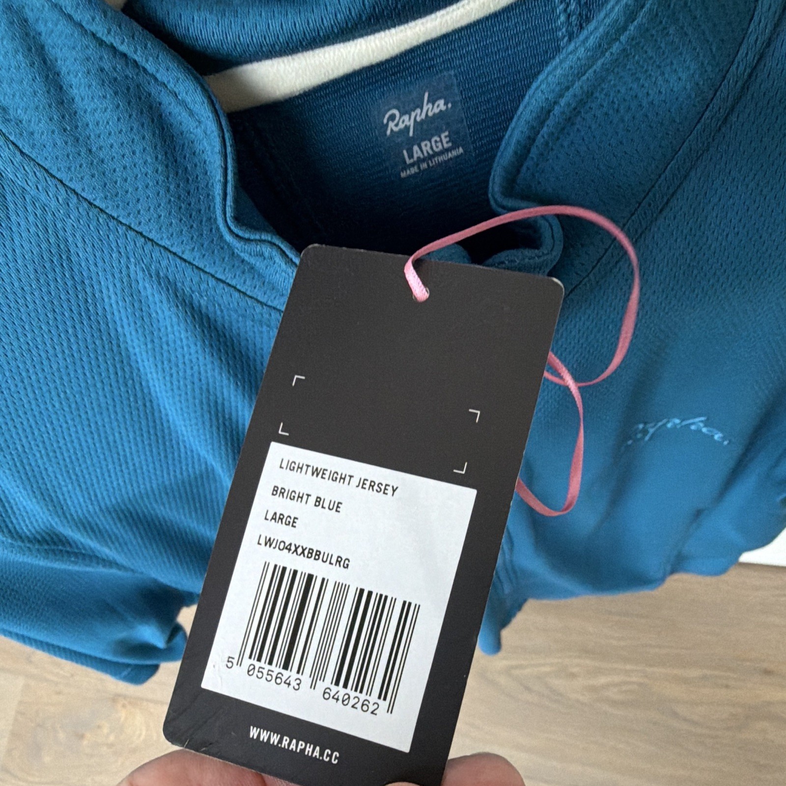 Rapha Lightweight Jersey Men’s L Blue Full Zip Pockets Cycling Short Sleeve