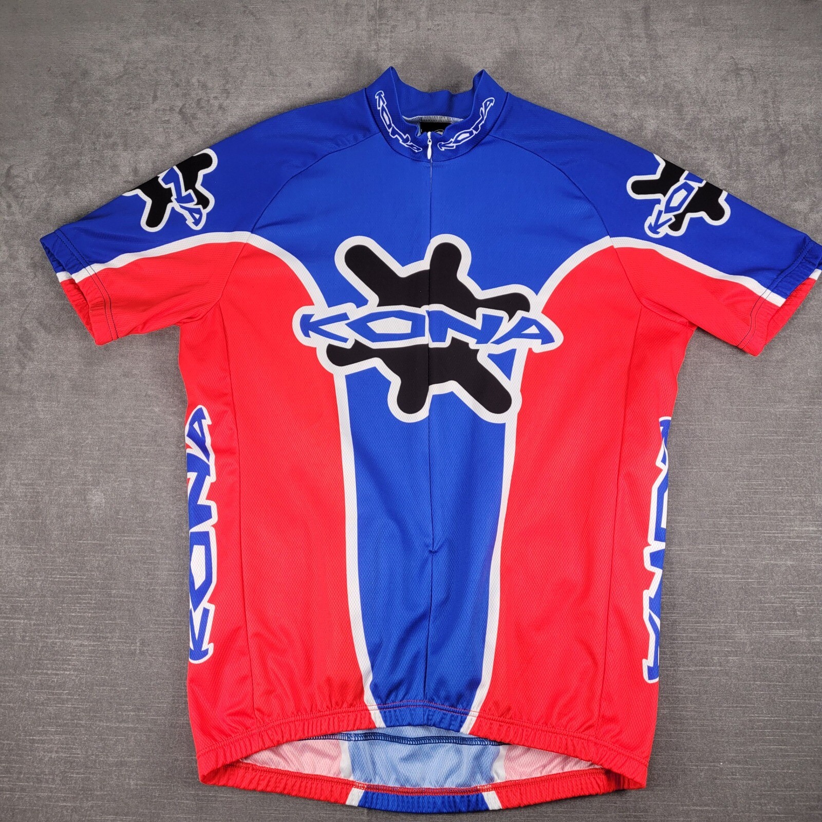 Verge Sport Cycling Jersey Full Zip Short Sleeve Red Blue Mens XL