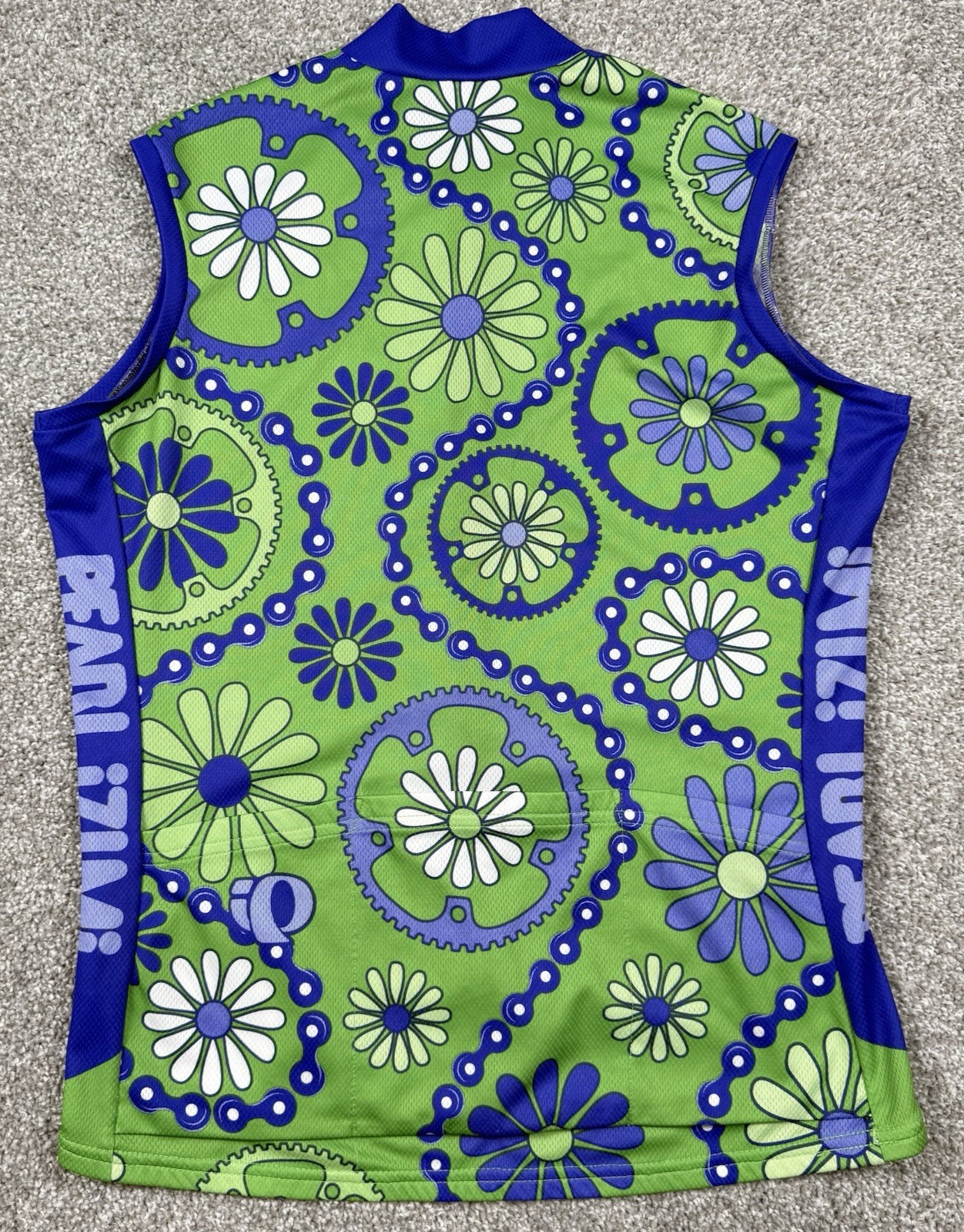 Vintage 1999 Pearl Izumi Women’s Cycling Jersey Tank LG USA Floral Y2K