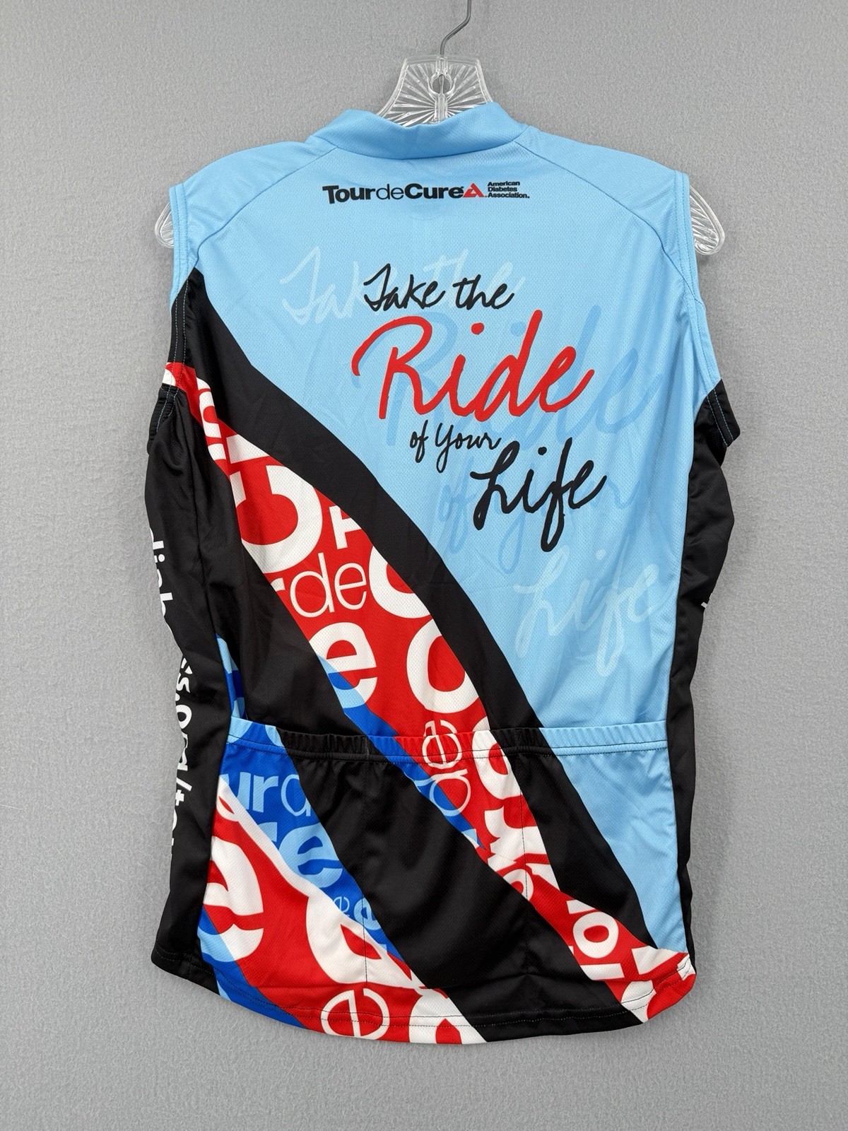 Primal Tour De Cure American Charity Cycling Jersey Womens XL Raglan Sleeveless